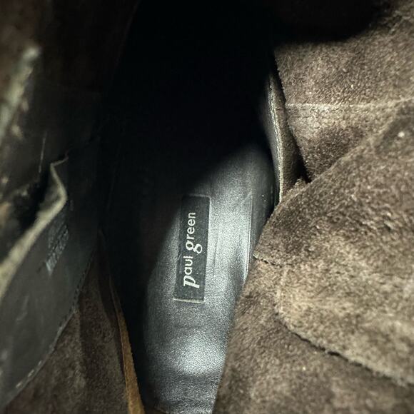 Paul Green Women size 8.5 Denver Suede Belted Biker Moto Boot Brown Ankle Bootie - Picture 10 of 12